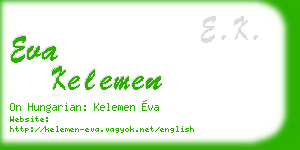 eva kelemen business card